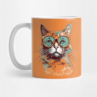Modern ginger cat with sunglasses Mug